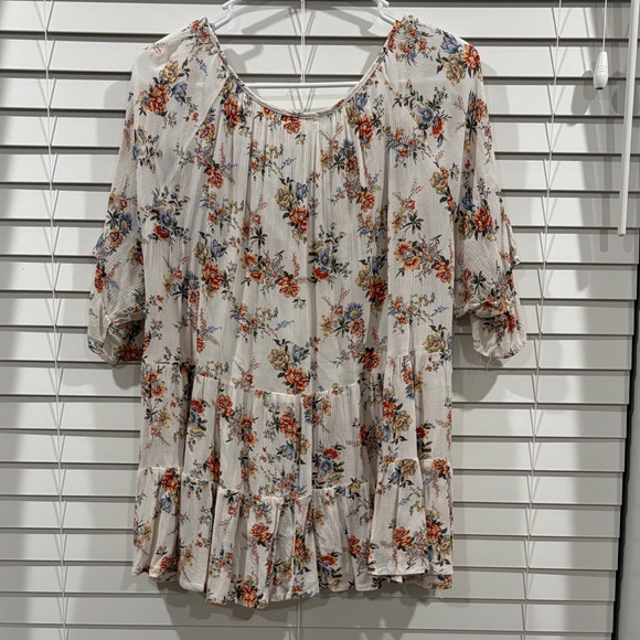 🌸3/$15🌸 Maurice’s Floral Ruffle Sleeve Women's Top—Size XL - Picture 4 of 4